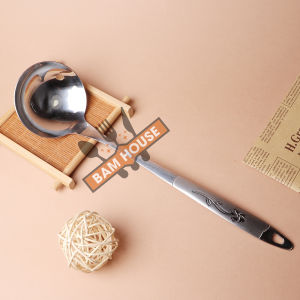 Vá đặc Vá lỗ Xẻng đặc Xẻng lỗ inox Bam House cán hoa loại lớn cao cấp siêu bền SCH05 - Gia dụng bếp