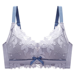Maniyun Latex Lace Adjusatble Bra Women Small Chest Gathered Non-wired Push Up Bra Lingerie