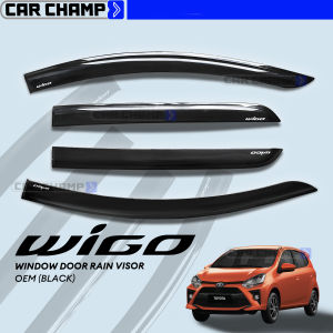 Toyota Wigo 2014 to 2022 INJECTION / OEM TYPE Window Door Rain Visor Thailand Quality ( Car Accessories )