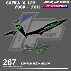 SUPRA X125 2008-2011 (COD) STIKER STRIPING MOTOR HONDA SUPRA X125 HOLOGRAM DAN TRANSPARAN