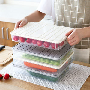 Refrigerator Food Organizer Bins for Kitchen and Cabinet Storage Box | BPA FREE | Refrigerator Vegetables Fresh Transparent Storage Box Dumplings Box Square Freezer Single Layer Plastic Sealing Box Tray Wonton Box
