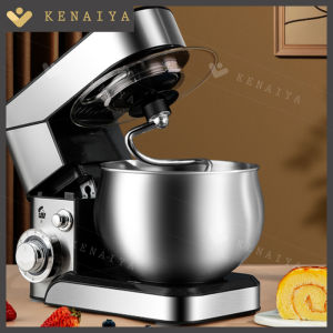 KENAIYA เครื่องนวดแป้ง เครื่องตีแป้ง เครื่องผสมอาหาร เครื่องผสมแป้ง เครื่องตีแป้งขนมปัง mixer แบบตั้งโต๊ะ เครื่องผสมอเนกประสงค์ ปรับได้ 6 ระดับ 5L-8L 1200W มาพร้อมกับ 3หัว