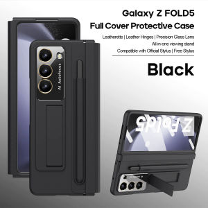 Samsung Phone Case for Galaxy Z Fold4/Z FOLD5 Leather Waterproof Anti-Fingerprint Anti-Scratch Dustproof Non-Slip Half-Wrapped
