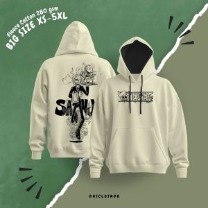 Hoodie Jumper HSCLO Sanji One Piece Anime Manga Pullover Sweatshirt Bahan Fleece Ukuran Jumbo Big Size XS S M L XL XXL 3XL 4XL 5XL