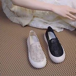 WomenS Summer Fisherman Shoes Lace Mesh Shoes Casual Breathable Hollow Mesh Shoes Thick-Soled Single Shoes Hollow Mesh