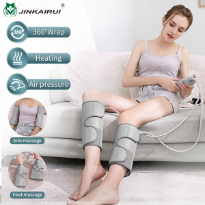 Jinkairui Air Compression Leg Massager with Heating Leg Massage Machine for Circulation and Pain 3 Modes & 5 Intensity for Foot Calf Tigh Knee Massager Machine Wraps Massage Boots Gifts
