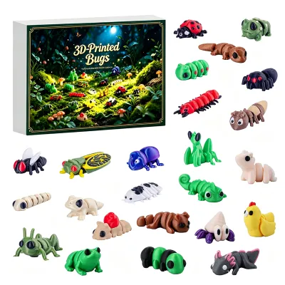 Talent Star Advent Calendar for Kids Cute Animal Action Figures 2026 Christmas Advent Calendar 24 Days 3d Printed Insect Fidget Toys – Mini Flexible Animal Figures Kids Xmas Party Favors Countdown Gift Set