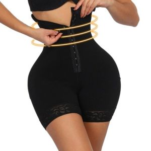 Women Tummy High Waist Body Shaper Shorts Body Shaper Bodysuit Plus Size Hooks Shapewear