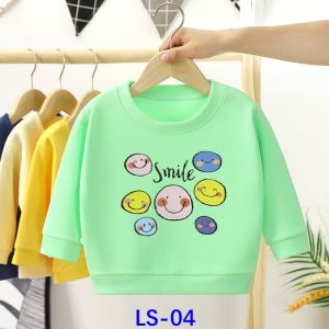 เสื้อแขนยาวเด็ก เสื้อกันหนาวเด็ก สีไม่ตก ผ้าหนานุ่ม ให้ความอบอุ่นได้ดี เสื้อผ้าแฟชั่นเด็ก kids long sleeve shirt (มีสินค้าพร้อมส่ง)