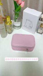 Led Makeup Mirror Jewellery  Storage  3 Tone Light Smart Cosmetic Storage  With Mirror Portable Foldable  Rechargeable Cosmetic Mirror