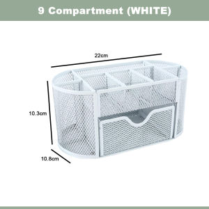[2 Sizes] Worthbuy Multipurpose Desk Organizer Metal Mesh Stationeries Holder Rak Alat Tulis Cosmetic Storage Rack 文具收纳