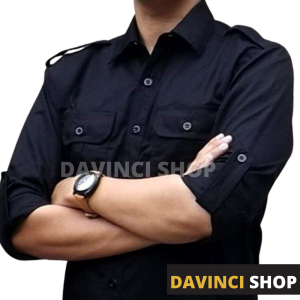 Murah Seragam Baju Biru Navy Dongker Pangkat Kemeja Panjang Trans Net TV PDH PDL Lengan Tangan Panjang