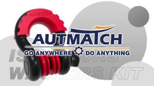 AUTMATCH D Ring Shackle Isolator Kit (2-Pack) - 3/4" Rubber Shackle Covers