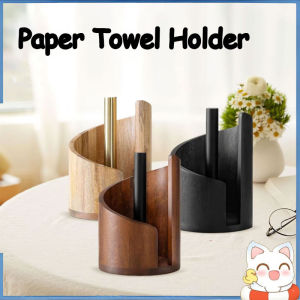 Wooden Paper Towel Holder Countertop Design Ornament Storage Paper Towel Stand Holder Wooden Freestanding Base