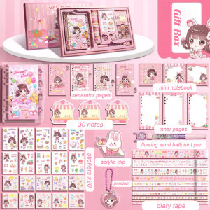 A6 Binder Notebook Loose Leaf Graph Paper Spiral Notebooks for Girl Notepads School Supplies 13X19CM