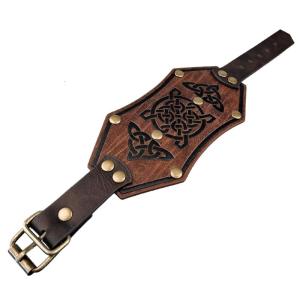 Retro Vikinges Bracelets Wide Cuff Bangle Adjustable Medieval Leather Bracelets Punk Rivets Bracelet Bangle Wristbands