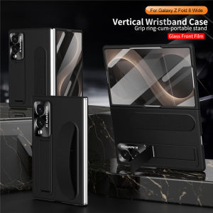 For Samsung Galaxy Z Fold 8 5G Case Wristband Bracket Holder Hinge Phone Case For ZFold 8 Fold8 Screen Glass Shockproof Cover