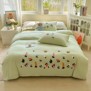 Aesthetic Floral Embroidery Bedding Set or Single Duvet Cover Skin-Friendly Breathable Duvet Covers Soft Comfortable Quilt Cover2026