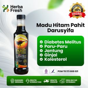 Madu Hitam Pahit Plus Propolis Darusyifa original isa 470gr Herbal BPOM  Ekstrak Daun Insulin Sambiloto  Mengatasi Diabetes asam urat kolesterol darah tinggi jantung rematik