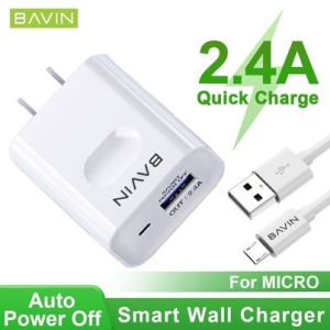 BAVIN PC318 2.4A Intelligent Wall Charger Fast Charging For Android Micro / TYPE-C / iOS