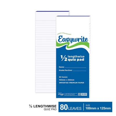Easywrite Quiz Pad 1/2 Lengthwise 2 pads