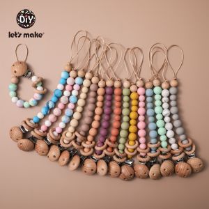 Let S Make จุกนมปลอมสำหรับเด็ก1Pc เกรดอาหารลูกปัดซิลิโคนยางกัดสำหรับเด็กแรกเกิดของเล่น