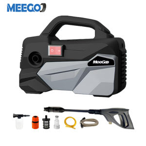 MeeGoo 100Bar High Pressure Water Jet Car Washer Water Pump Spray Gun Outdoor Ground Wall Cleaning Tool 220V UK Plug