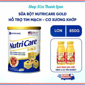 (HSD T9-2027) (Tặng 2 Chai Yến Hồng Sâm) Sữa Bột Nutricare Gold Phục Hồi Bồi Bổ Cơ Thể 850g.