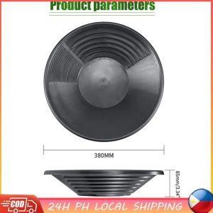 Portable Gold Pan Basin 15 inch Plastic Gold Mining Pan with Two Types of Grooves Manual Wash Gold