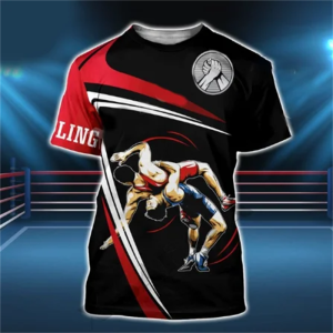[Local Stock] VCC Funny 3D Print Mens T-Shirt New Wrestling Taekwondo Graphic Tshirts Casual O-Neck Short-sleeved Gym Tops Fashion Sportswear