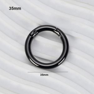 NEXTYOO Hợp kẽm Khóa lò xo mạ loại Đa kích cỡ 25/28/35mm Túi xách túi đeo vai móc khóa Chất lượng cao Đen Móc khóa bấm tròn