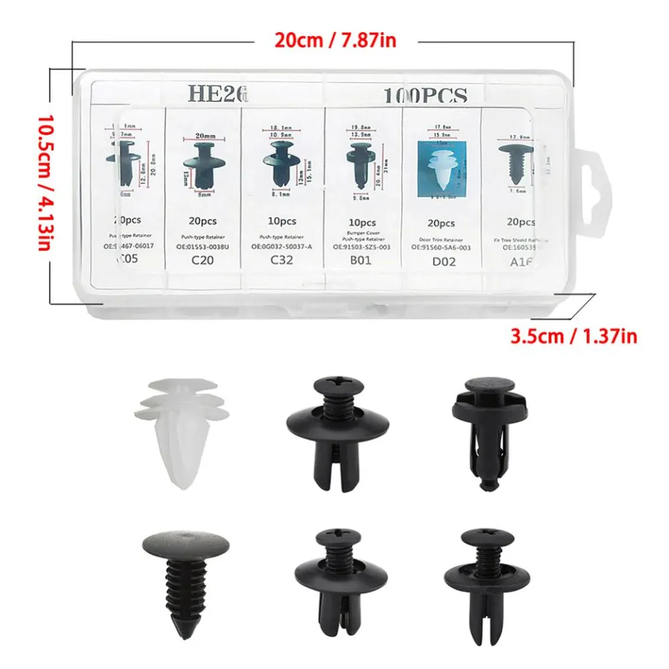 10x Plastic push pin expansion rivet trim clips screw panel fasteners interior
