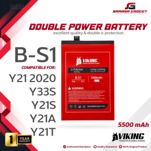 Baterai VIKING Double Power Vivo Y21 2020 / Y21A / Y21S / Y21T / Y33S B-S1 BS1 Batre Batrai Battery Original Ori HP Handphone Dual