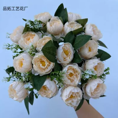 SUPPLYFLORIST - BOUQUET BUNGA PEONY 18 KUNTUM ARTIFISIAL DEKORASI TANAMAN