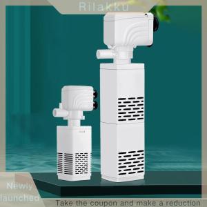 Rilakku 3 In 1 Aquarium Filter Pump Silent Fish Tank Submersible Air Oxygen Aerator Aquarium Air Pump Water Changer Pump Wave Maker