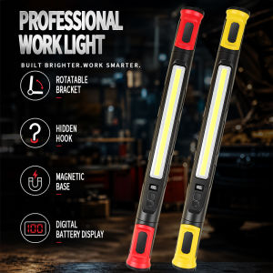 AE New C0B Long Magnetic Work Light with Digital Display USB Rechargeable Outdoor Car Repair Light with Clip