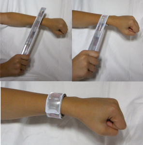 Slap reflector excellent device for traffic safety when walking and biking in the unlit roads. YOU CAN CUSTOMIZE YOUR COMPANY REFLECTORS NOW!