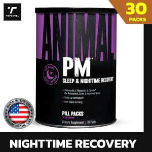 Animal PM - 30 Packs  เสริมสร้างกล้ามเนื้อช่วงนอนหลับ  หลับพักผ่อนได้สนิทมากยิ่งขึ้น  เพิ่มอัตราการฟื้นฟูและซ่อมแซมกล้ามเนื้อ