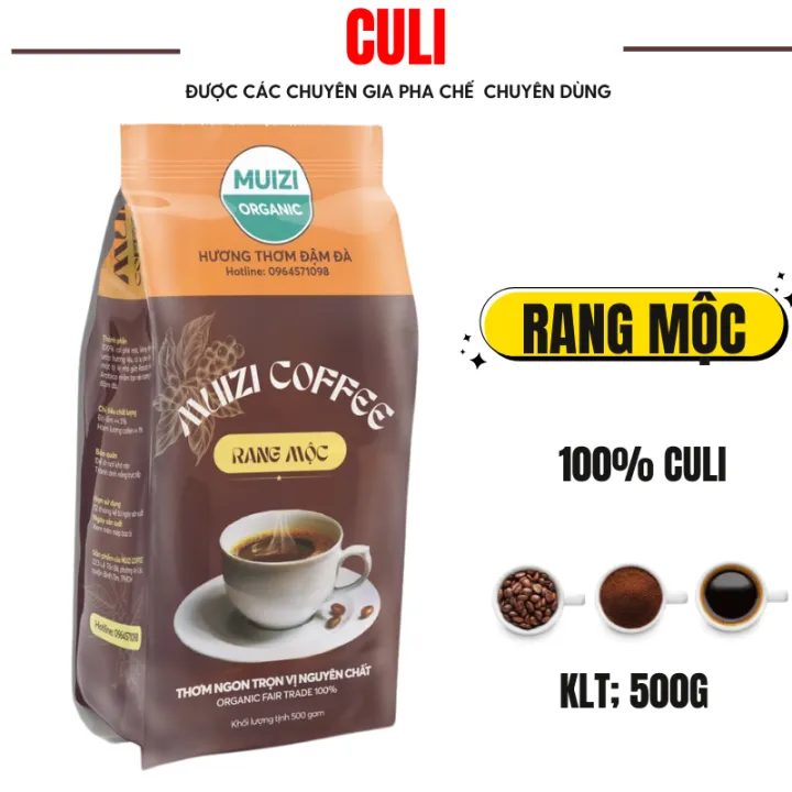 Cà phê hạt nguyên chất, CULI Rang Mộc CULI 100% rang xay nguyên chất ( 500G )