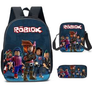 Backpack 3d Printed Bagpacks For Kids Boy Lunch Pencil Case School Bags 3pcs/Set Student Robux Cartoon Kids Packing Kit