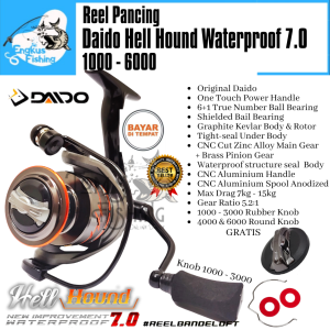 Reel Pancing DAIDO HELL HOUND 1000-6000 Waterproof 7.0 (6+1Bearing) Power Handle - Engkus Fishing