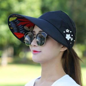 Womens Casual Folding Sun Visor Hats Anti-UV UV Protector for Beach Hat Summer Hat