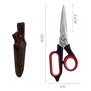 btnx Multifunctional cutting tool for DIY tailoring and making - Damascus steel leather scissors 7P3H9