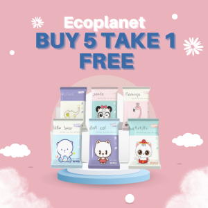 Ecoplanet 64sheet 8in1 Mini Travel Wipes Mini Wet Wipes Tissue Baby Anti Bacterial Safe Tisu Basah Non-Alcohol