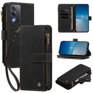 Flip Leather Zipper Wallet Case For Oppo A6 Pro A5 Pro A3 Pro A5 A3 A5X A3X Reno 14F Realme C71 C75 15T Reno 13F Realme 15 14 Pro Cards Phone Cover