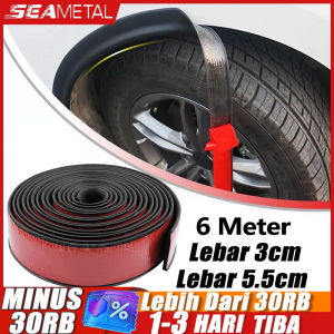SEAMETAL Karet Pelindung Mobil Karet Fender Mobil Universal Anti-tabrakan Strip Universal Perlindungan Strip Dekoratif Perlindungan Bumper Alis Roda Mobil 4meter/6 Meter
