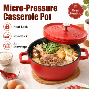 SG IN STOCK Enamel Pot Cast iron Pot Household Soup Pot 24cm Uncoated Pot Multifunctional Kitchen Cooker 珐琅锅