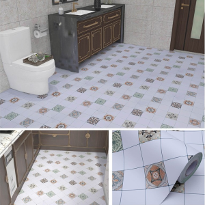 Sàn hình nền không thấm nước dày không chịu mặc trượt nhà vệ sinh gạch gound thảm nhựa PVC tự dính miếng dán sàn dầu trượt