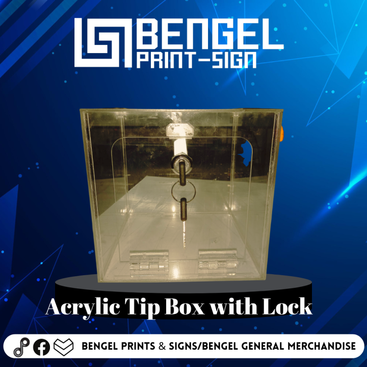 ACRYLIC TIP BOX/DROP BOX WITH KEY LOCK (WE CUSTOMIZE) Lazada PH