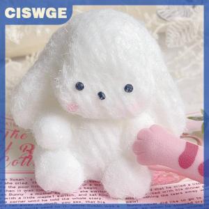 CISWGE Kawaii Flocking Bunny Taba Squishy Stress Relief Decompression Toy Squeeze Plush Rabbit Anti Stress Fidget Toys For Adult Kids Gift